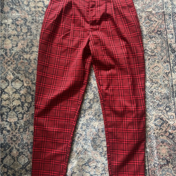 Forever 21 Red Tartan Pants Dress Style - Picture 1 of 5